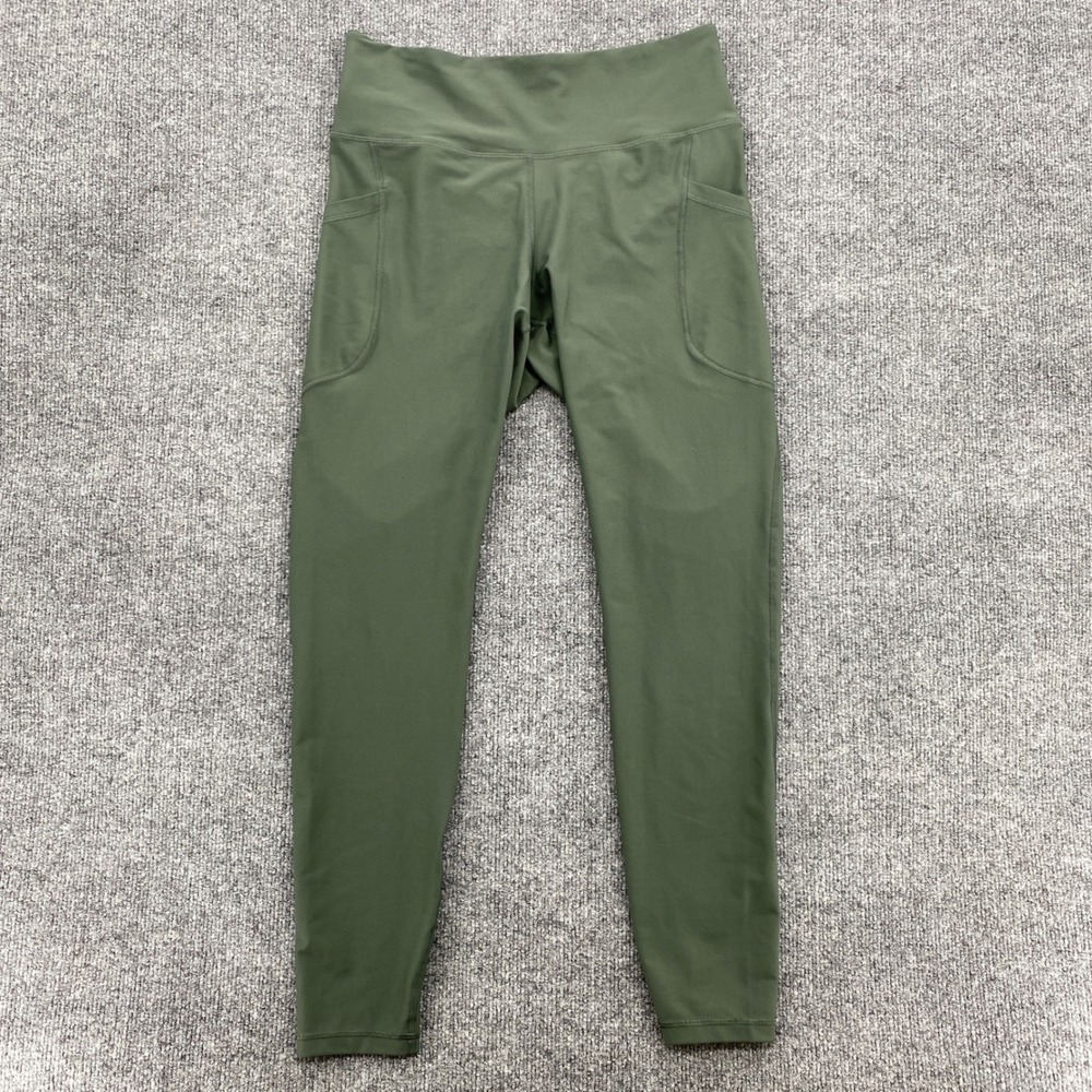 Old Navy Leggings Womens‎ L Green Powersoft Go-Dry Active Pocket Yoga Athleisure